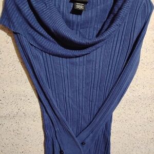 It's Our Time Women's Navy Cowl Neck Sweater